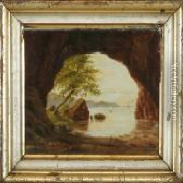 Grotten Ved Salerno Oil Painting - Louis Gurlitt