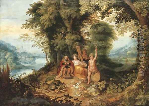 An Allegory of the Four Seasons Oil Painting - Abraham Govaerts