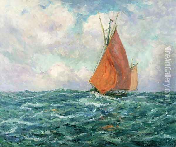 Tuna Boat at Sea Oil Painting - Maxime Maufra