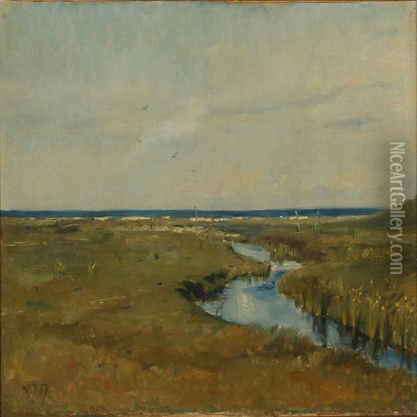 Sommerdag Oil Painting - Valdemar Irminger