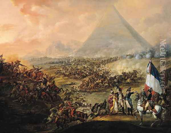 Battle of Pyramids, 21 July 1798 Oil Painting - Francois Louis Joseph Watteau