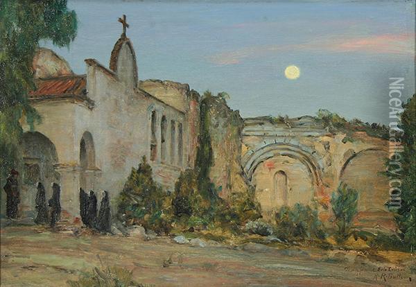 Spanish Mission In Moonlight Oil Painting - Howard Russell Butler