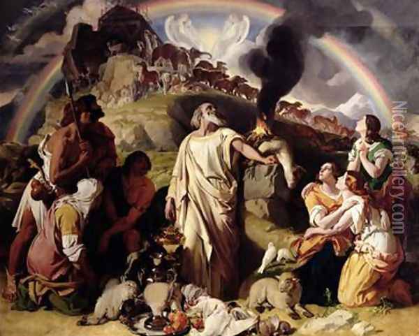 Noahs Sacrifice 1847-53 Oil Painting - Daniel Maclise