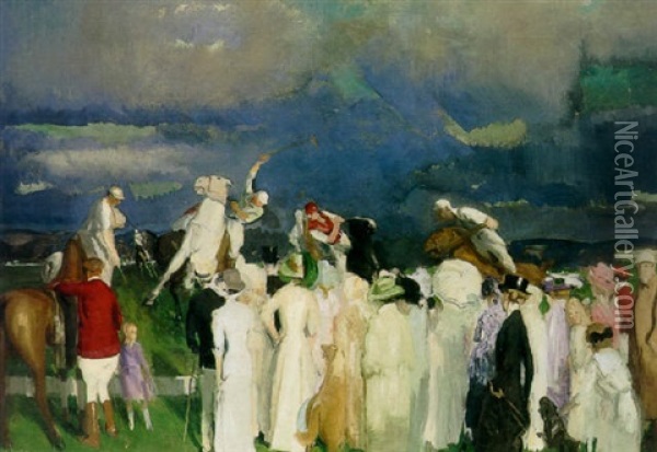 Polo Crowd Oil Painting - George Bellows
