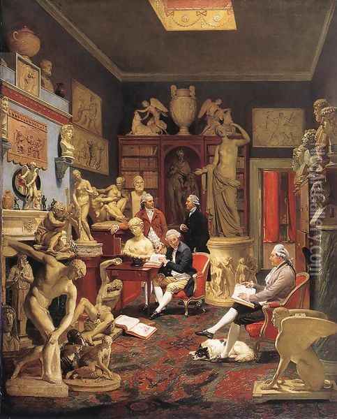 Charles Towneley in his Sculpture Gallery 1782 Oil Painting - Johann Zoffany
