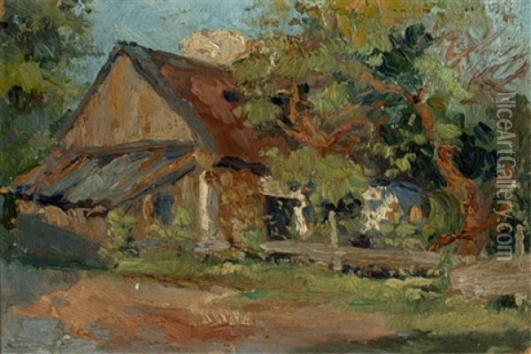 Old Home In Lachine Oil Painting - Paul Archibald Octave Caron