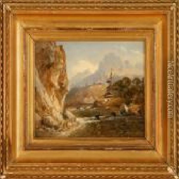 Landscape Fromsouthern Europe Oil Painting - Niels Simonsen