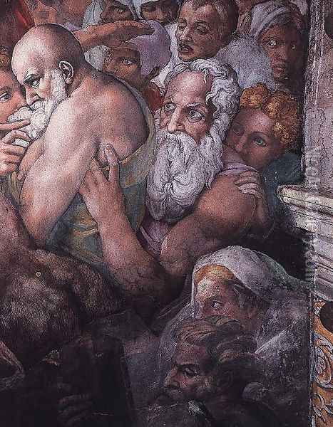 Last Judgment (detail-25) 1537-41 Oil Painting - Michelangelo Buonarroti