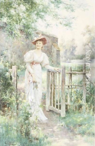 The Visitor Oil Painting - Alfred Glendening