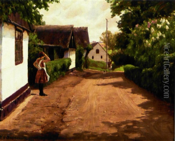 En Sommerdag I Gundsomagle Oil Painting - Hans Andersen Brendekilde