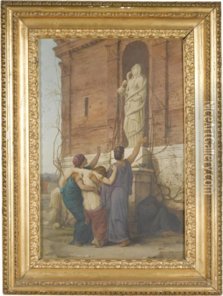 Supplication Before The Goddess Hygieia Oil Painting - Louis Hector Leroux