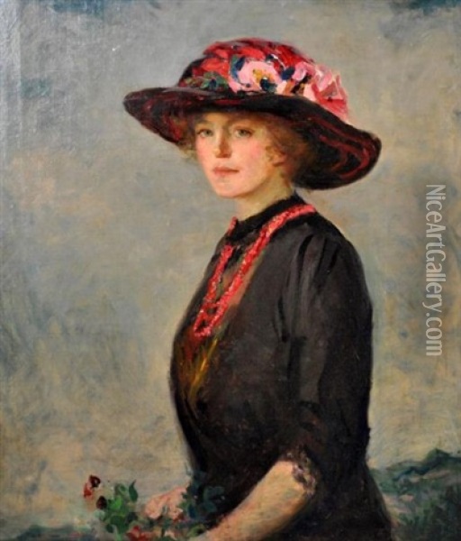 Portrait Of A Woman Oil Painting - Augustus Vincent Tack