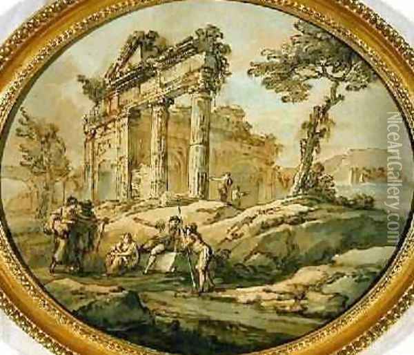 Architectural Ruins 2 Oil Painting - Giovanni Paolo Panini