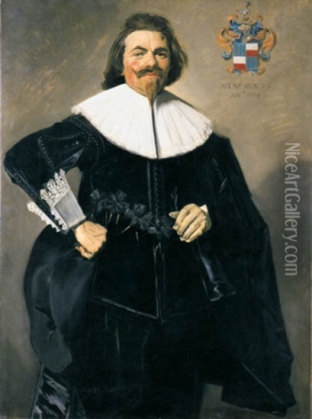 Portrait Of Tieleman Roosterman Oil Painting - Frans Hals