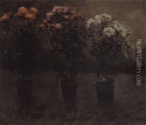 Blomster I Paris Oil Painting - Christian Eriksen Skredsvig