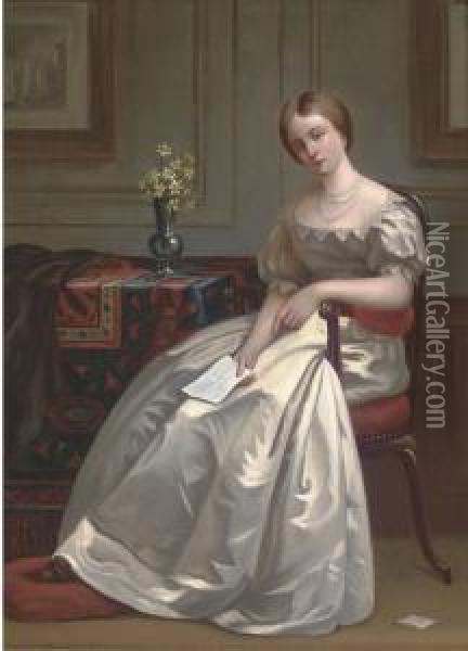 The Letter Oil Painting - Gustave Leonhard de Jonghe