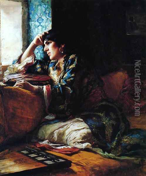 Aicha a Woman of Morocco Oil Painting - F. A. Bridgeman