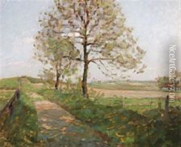 Landskab. Tisvilde Oil Painting - Julius Paulsen