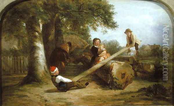 See-saw Oil Painting - Thomas Webster