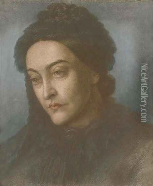 Portrait of Christina Rossetti Oil Painting - Dante Gabriel Rossetti
