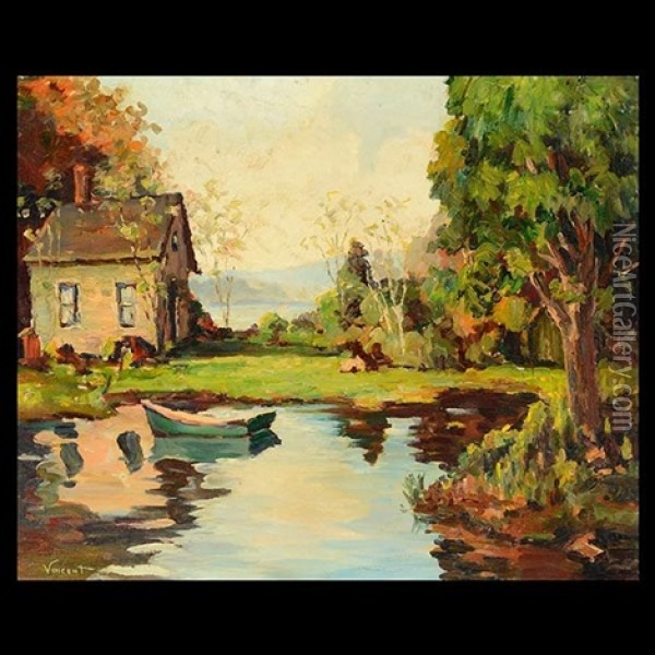 Landscape With Pond Oil Painting - Harry Aiken Vincent