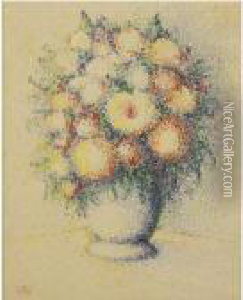 Vase De Fleurs Oil Painting - Hippolyte Petitjean