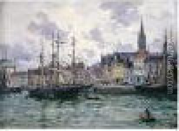 Port De Dunkerque Oil Painting - Edmond Marie Petitjean