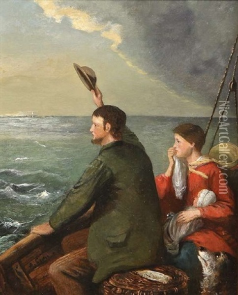 The Emigrants Last Farewell Oil Painting - Alfred Grey