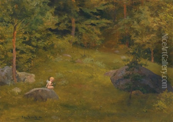 Cupido Im Wald Oil Painting - Anton Brioschi