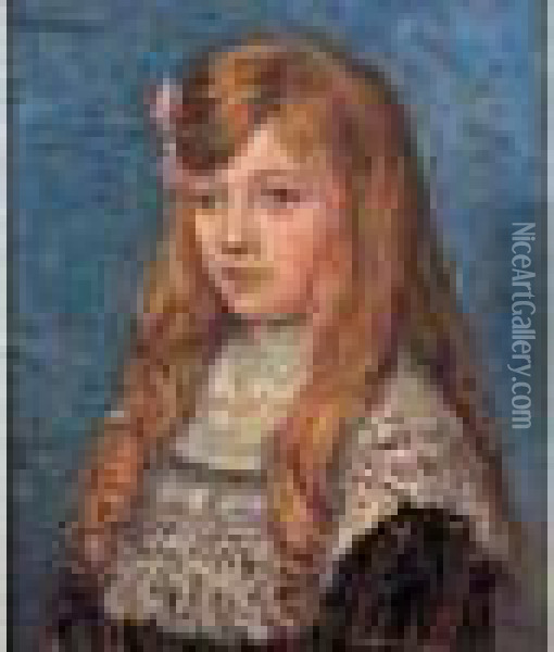 Portrait De Jeune Fille Oil Painting - Emile Alfred Dezaunay