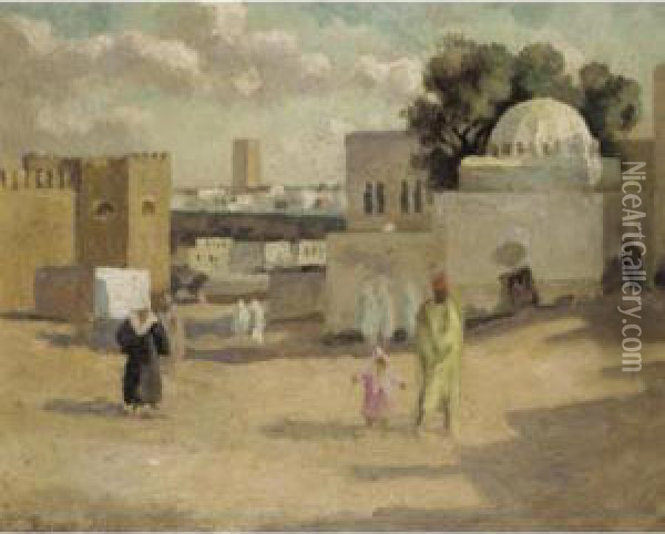 A Moorish Town Oil Painting - Roger Eliot Fry