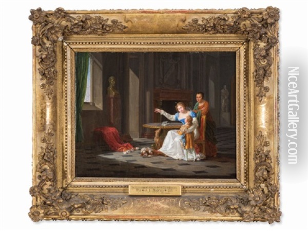 Anna V. Austria With Her Son Oil Painting - Jean-Baptiste Mallet