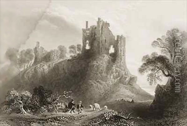Carrigogunnell Castle, Near Limerick, County Limerick, Ireland Oil Painting - William Henry Bartlett