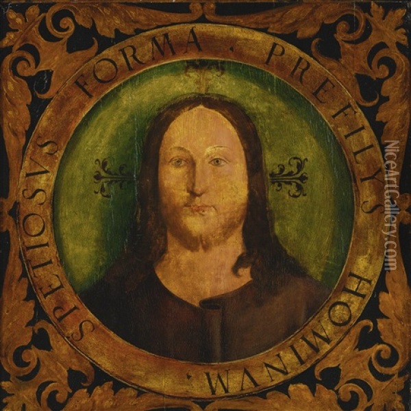 Bust Of Christ Oil Painting - Jan Van Eyck