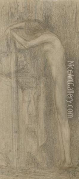 Stehender Weiblicher Akt Am Brunnen Oil Painting - Fernand Khnopff