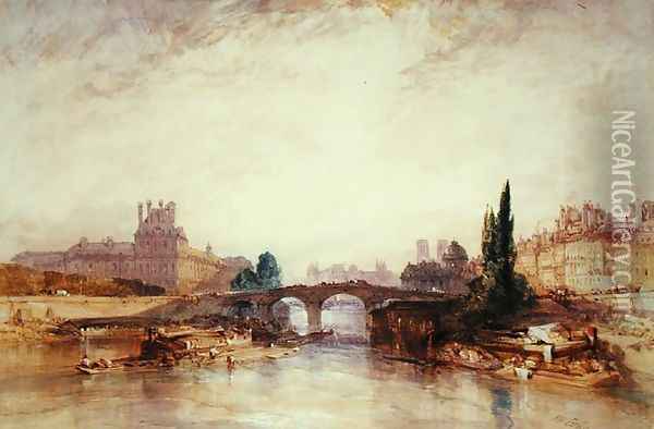View of the Pont Royal Oil Painting - William Callow