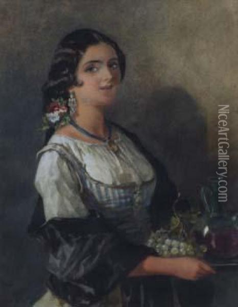 Spanish Peasant Girl Oil Painting - Francis William Topham