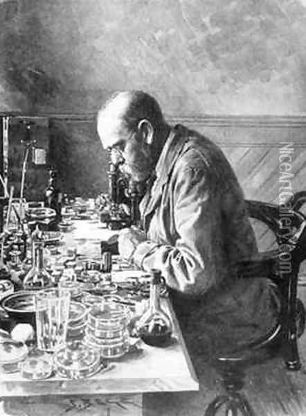 Robert Koch 1843-1910 from The Illustrated London News Oil Painting - Hancox, Frank