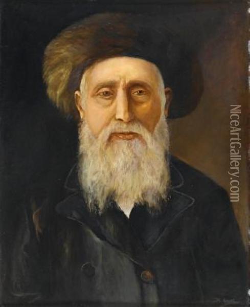 Rabbi Portrait Oil Painting - Maurits De Groot
