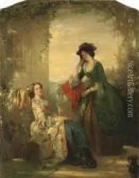 Sophia And Olivia Oil Painting - Thomas Faed