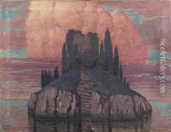 L'isola Misteriosa - 1917 Oil Painting - Teodoro Wolf-Ferrari