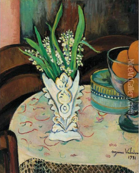 Bouquet De Muguet Dans Un Vase Oil Painting - Suzanne Valadon