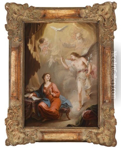Maria Verkundigung Oil Painting - Christian (Johann C. Thomas) Winck