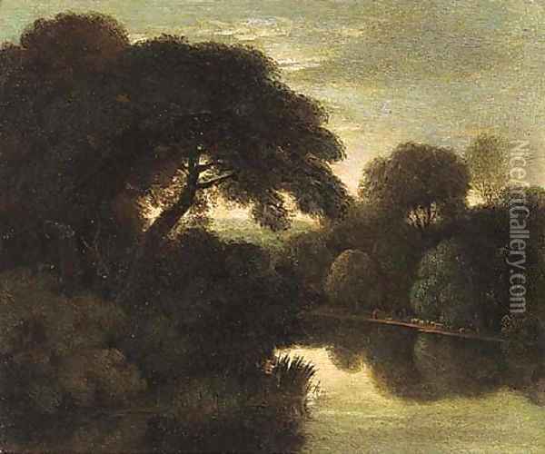 A wooded river landscape Oil Painting - Adam Elsheimer
