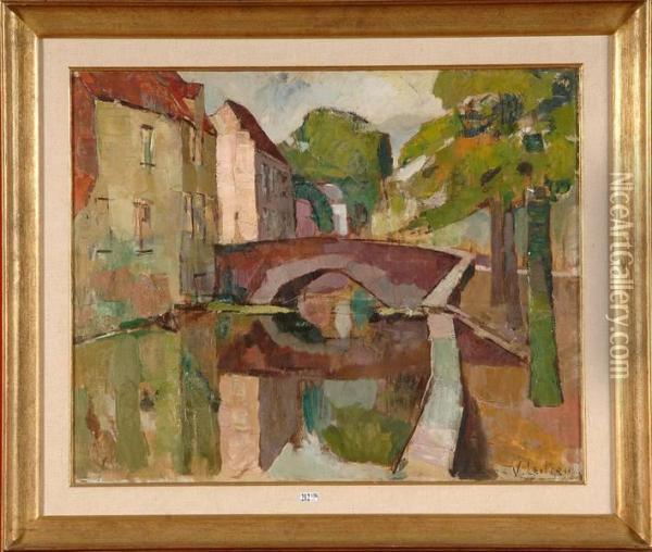 Le Pont Oil Painting - Victor Leclercq