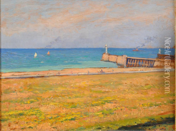  Le Port De Dieppe  Oil Painting - Victor Brugairolles