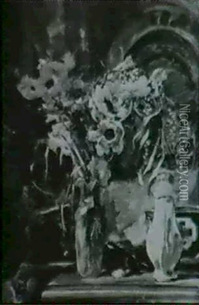 Bouquet D'anemones Oil Painting - Eugene Baudin
