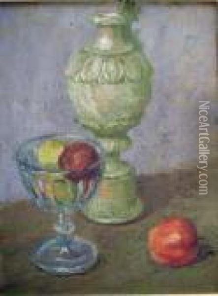 Drageoir, Fruits Et Cruche Oil Painting - Raphael-Leon Leguilloux