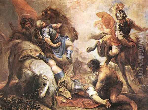 The Conversion of St Paul Oil Painting - Juan Antonio Frias y Escalante
