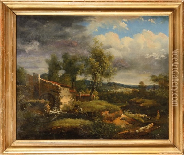 Le Moulin De Tertre Oil Painting - Jean Charles Joseph Remond